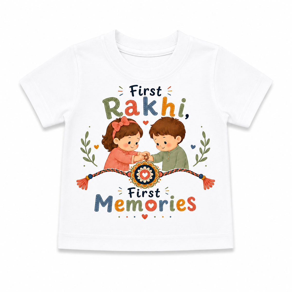 First Rakhi, First Memories | Personalized Brother & Sister Baby T-Shirt