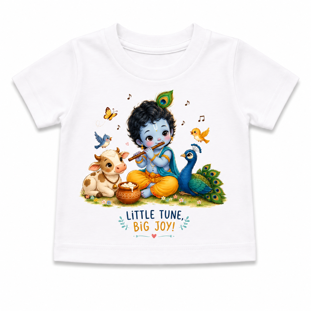 Little Tune, Big Joy! Krishna Kids T-Shirt