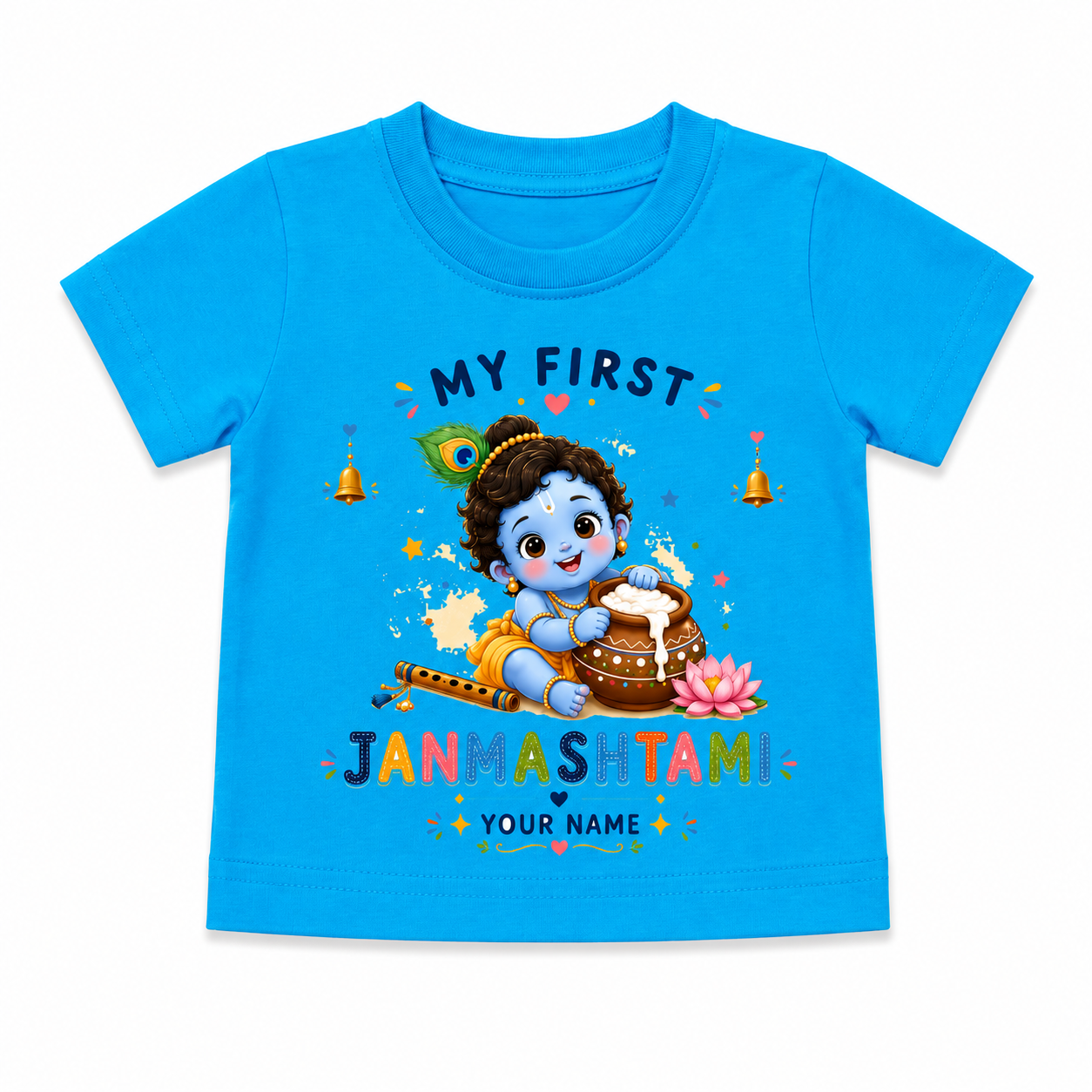 My First Janmashtami Personalised T-Shirt | Custom Name Baby Unisex T-Shirt