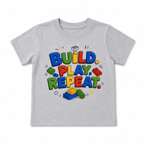 Build Play Repeat | Unisex Kids’ T-Shirt | 1–6 Years